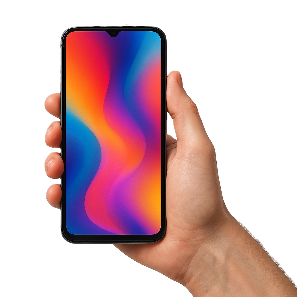 Hand holding mobile phone